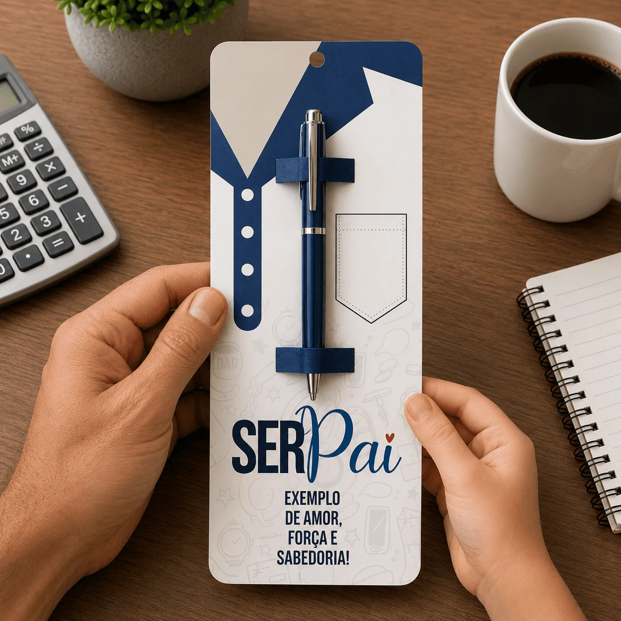 Cartão Porta-Caneta Dia dos Pais "Ser Pai" - Arte Digital PDF para Imprimir