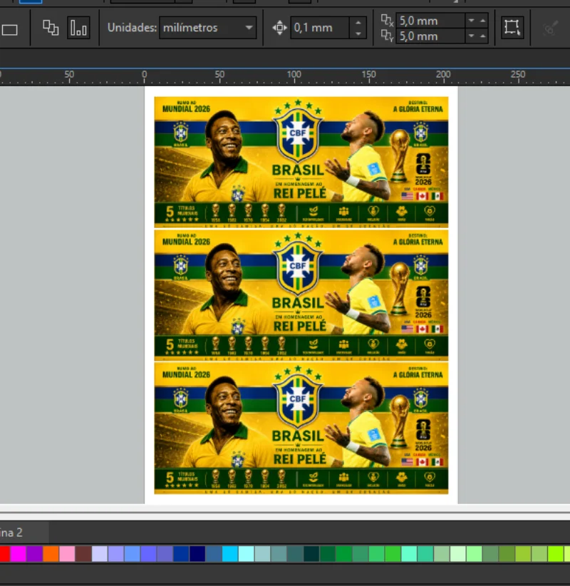 Arte Caneca Seleção Brasileira 2026 - Tributo Pelé e Ícones do Futebol - PDF Sublimação — imagem 2 do produto