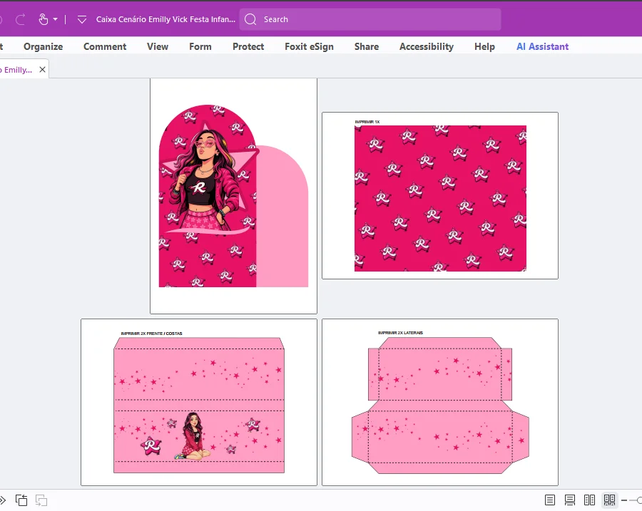 Caixa Cenário 3d Personalizada Emilly Vick Festa Infantil — imagem 2 do produto