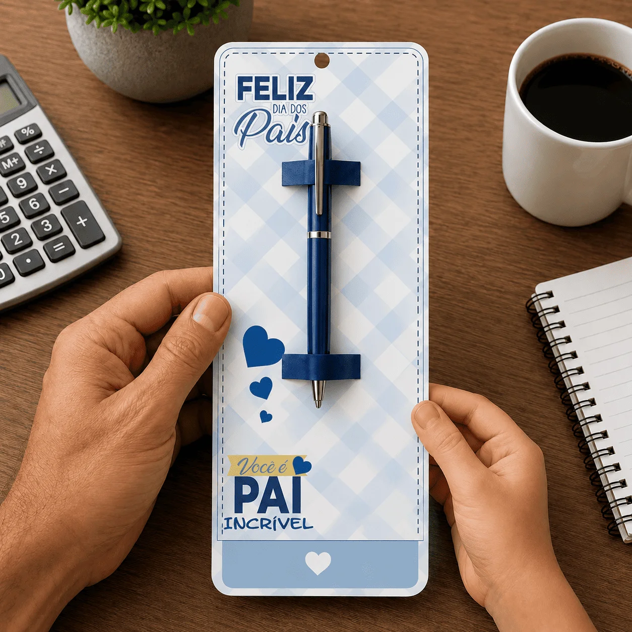 Cartão Porta-Caneta Dia dos Pais "Você é Pai Incrível" - Arte Digital PDF para Imprimir — imagem do produto