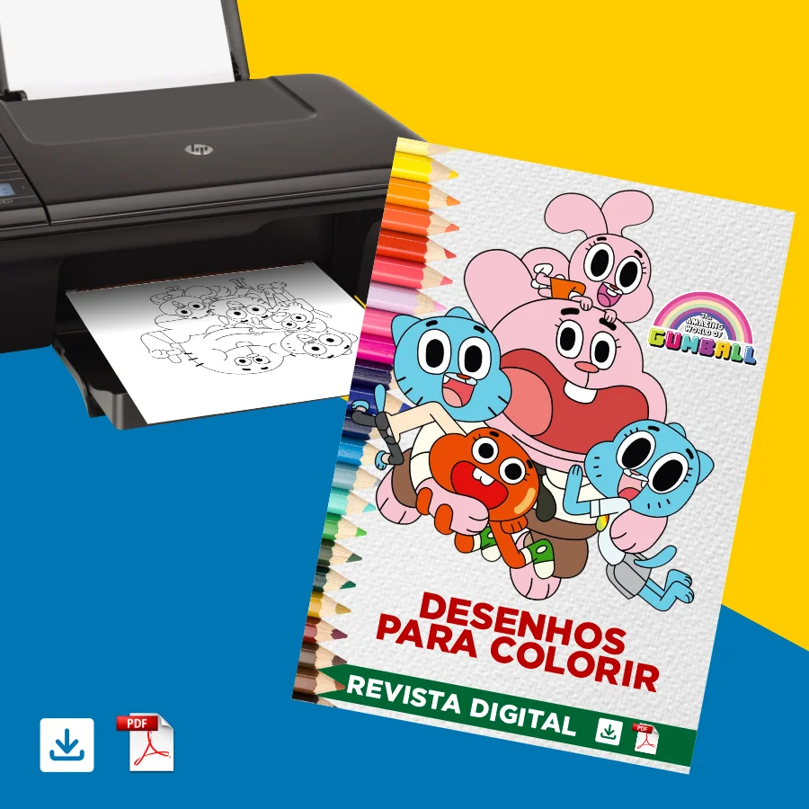 Desenhos do Gumball para Colorir – 38 Páginas em PDF para Imprimir — imagem do produto