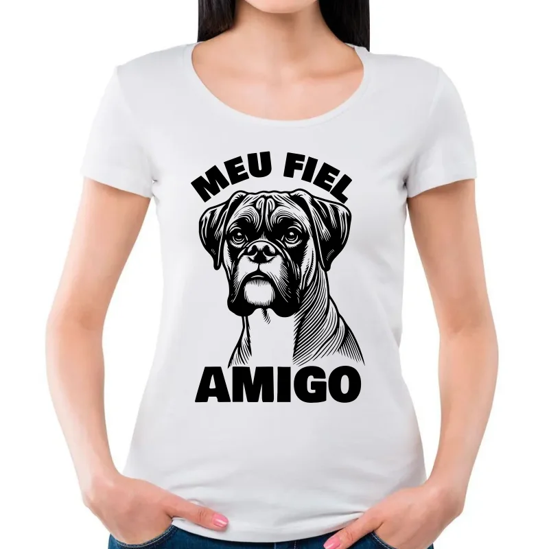 Estampa Meu Fiel Amigo - Boxer - Arte Digital PDF para Camiseta — imagem 2 do produto