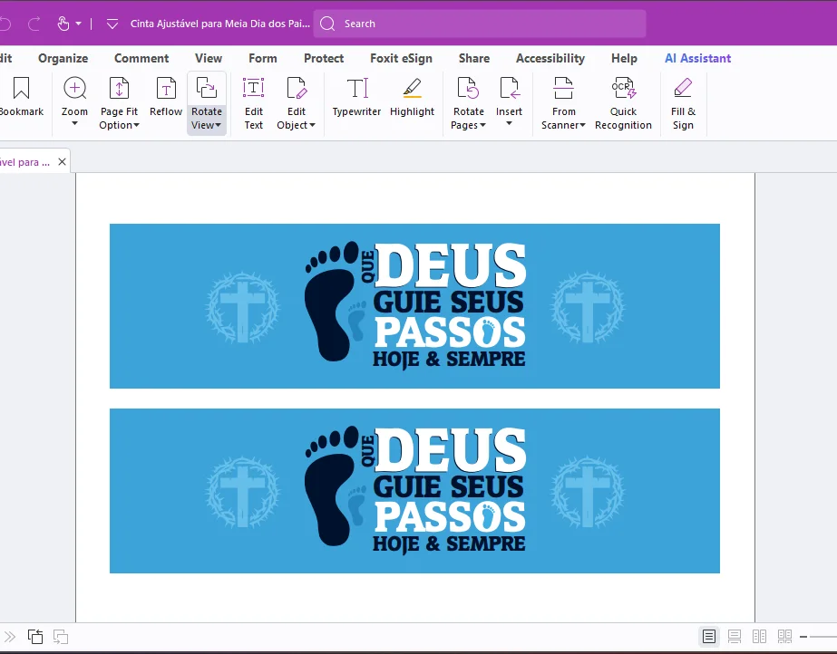 Cinta Ajustável para Presentear "Que Deus Guie Seus Passos" - Arquivo Digital PDF — imagem do produto