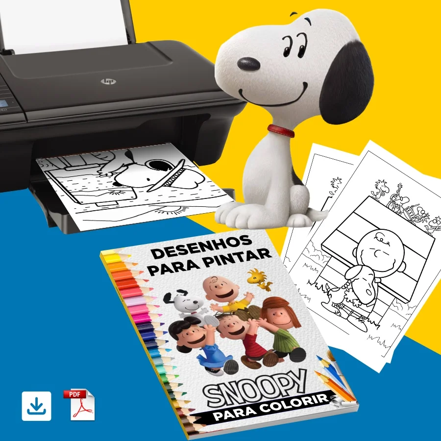 Revista Digital Snoopy para Colorir – 39 Desenhos para Imprimir e Pintar | PDF Educativo Infantil — imagem do produto