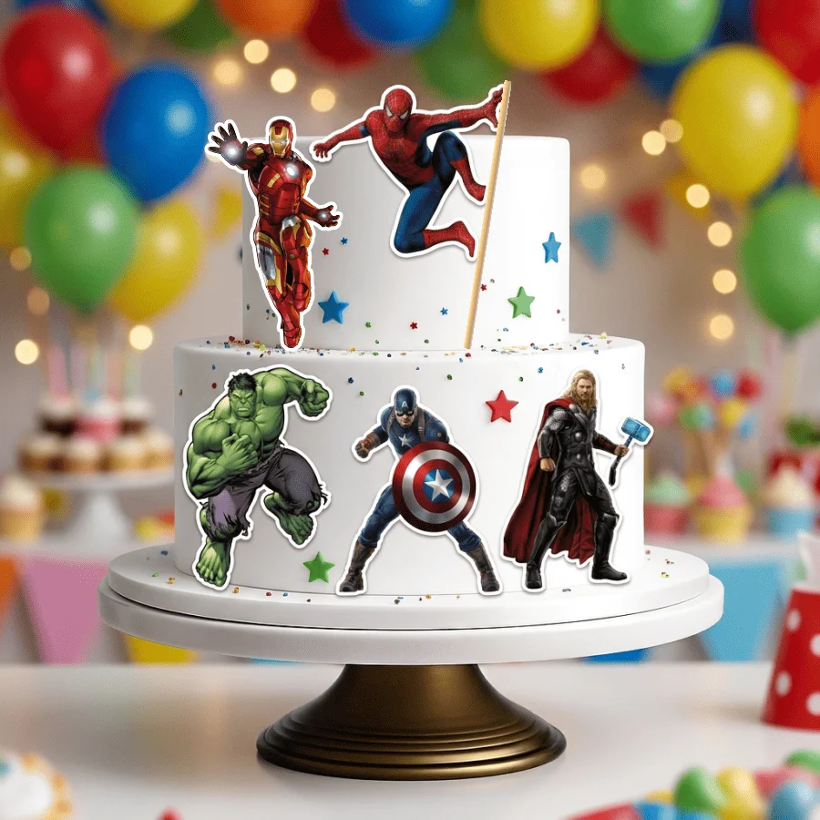 Topo de Bolo Os Vingadores - Arte Digital em PDF Pronta para Imprimir e Recortar — imagem do produto