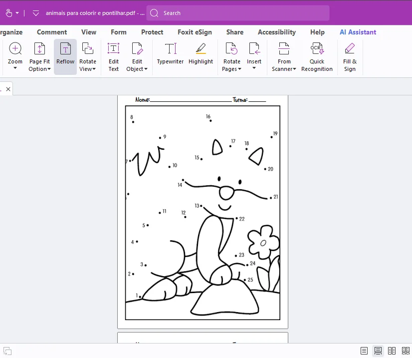 Ligue os Pontos e Pinte – Animais – 32 Páginas em PDF para Imprimir — imagem 2 do produto