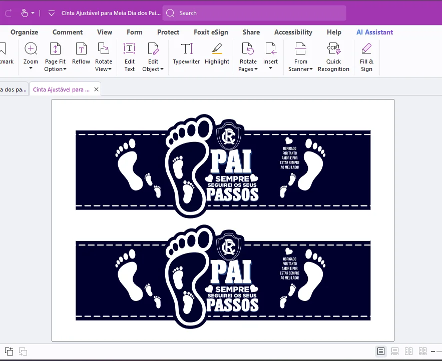 Cinta Ajustável para Meia Clube do Remo Dia dos Pais – Arquivo Digital PDF | Lembrancinha Criativa "Sempre Seguirei os Seus …