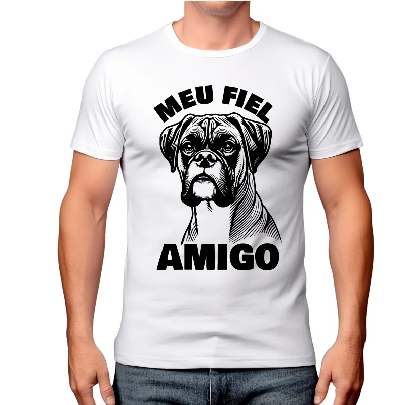 Estampa Meu Fiel Amigo - Boxer - Arte Digital PDF para Camiseta — imagem do produto