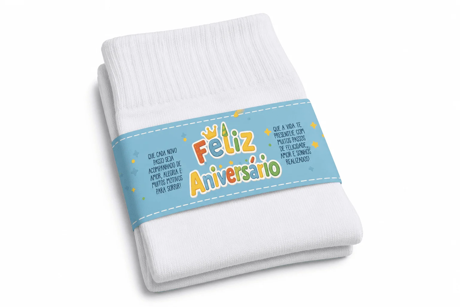 Cinta Ajustável para Meia "Feliz Aniversário" - Arquivo Digital PDF para Imprimir — imagem do produto