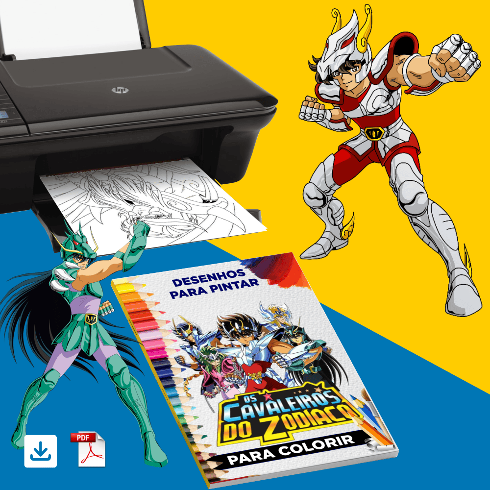 Revista Digital “Cavaleiros do Zodiaco” para colorir