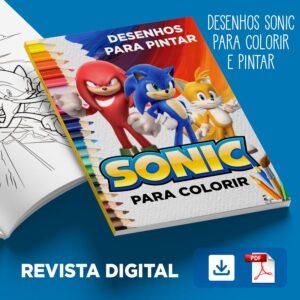 Kit com 5 Revistinhas pra colorir Sonic