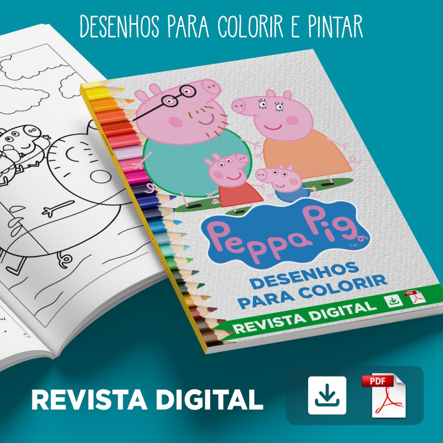 EBOOK: Revista Digital Desenhos da Peppa Pig para Colorir - Arte Midia Web